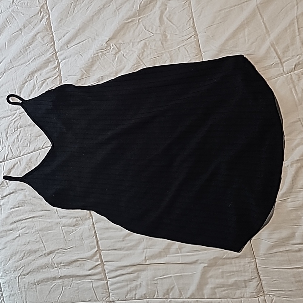 Black ribbed tube dress